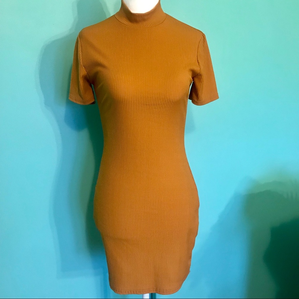 Missguided Ribbed Collared Bodycon Dress